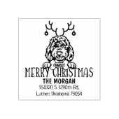 かわいい犬のクリスマス差出人住所 ラバースタンプ (インプリント)