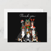 かわいい犬のクリスマス感謝していあなた シーズンポストカード (正面/裏面)