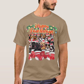 かわいい犬のクリスマス装飾 Tシャツ