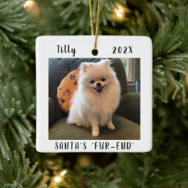かわいい犬のクリスマス記念品フェイト両面ペット写真 セラミックオーナメント