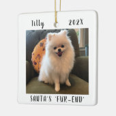 かわいい犬のクリスマス記念品フェイト両面ペット写真 セラミックオーナメント (左)