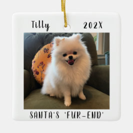 かわいい犬のクリスマス記念品フェイト両面ペット写真 セラミックオーナメント