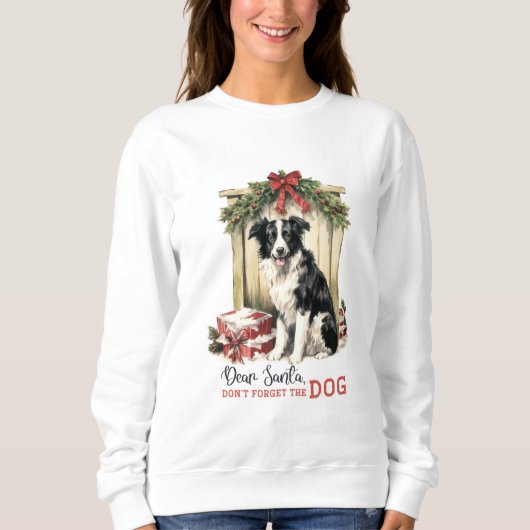 かわいい犬のクリスマス スウェットシャツ (正面)