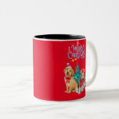 かわいい犬のクリスマス ツートーンマグカップ (正面右)