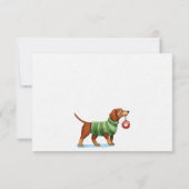 かわいい犬のクリスマス フラット ノート カードをカスタマイズ (裏面)