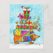 かわいい犬のクリスマス ポストカード (正面)