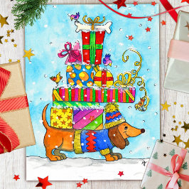 かわいい犬のクリスマス ポストカード