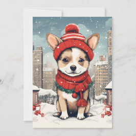 かわいい犬のクリスマス ポストカード