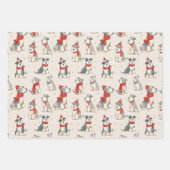 かわいい犬のクリスマス ラッピングペーパーシート (正面)