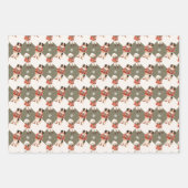 かわいい犬のクリスマス ラッピングペーパーシート (正面)