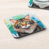 かわいい犬のクローズアップのミニクリップボード コースター (左側)