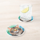 かわいい犬のクローズアップのミニクリップボード コースター (側面)