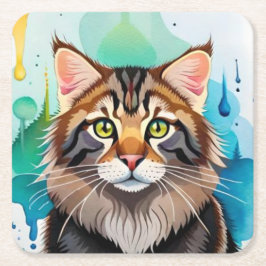 かわいい犬のクローズアップのミニクリップボード スクエアペーパーコースター