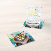 かわいい犬のクローズアップのミニクリップボード スクエアペーパーコースター (インサイチュ)