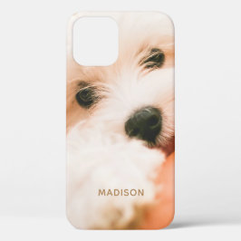 かわいい犬のクローズアップ名前をカスタムするの電話ケース iPhone 12ケース