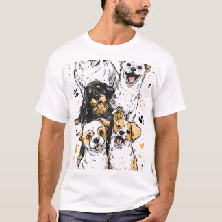 かわいい犬のグラフィックTシャツ Tシャツ