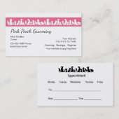 かわいい犬のグルーミングの名刺 予約カード (正面/裏面)