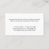 かわいい犬のグルーミングエレガントが名刺を隠す 名刺 (裏面)