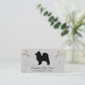 かわいい犬のグルーミングエレガント鞘 名刺 (スタンド正面)