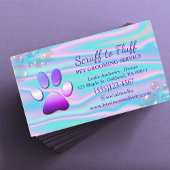 かわいい犬のグルーミングサービスポープリントホログラフィック 名刺