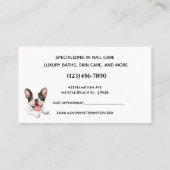 かわいい犬のグルーミングホワイトビジネス 予約カード (裏面)