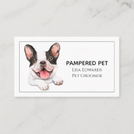 かわいい犬のグルーミングホワイトビジネス 予約カード