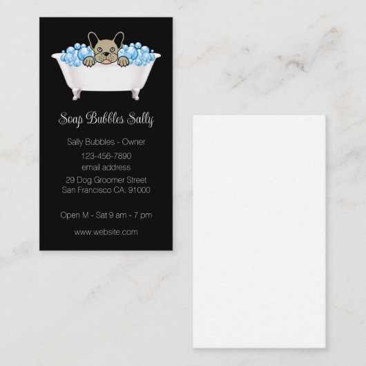 かわいい犬のグルーミング名刺 名刺 (正面/裏面)