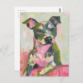 かわいい犬のグレーピットミックス ポストカード (正面/裏面)