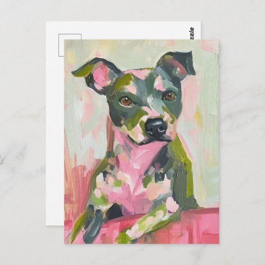 かわいい犬のグレーピットミックス ポストカード (正面/裏面)