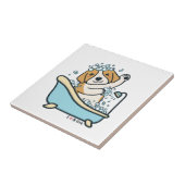 かわいい犬のシャワーイラストレーション タイル (側面)