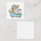 かわいい犬のシャワーイラストレーション ノートカード (正面/裏面)