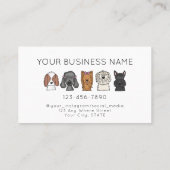 かわいい犬のシンプルな白いグルーミング 名刺 (裏面)