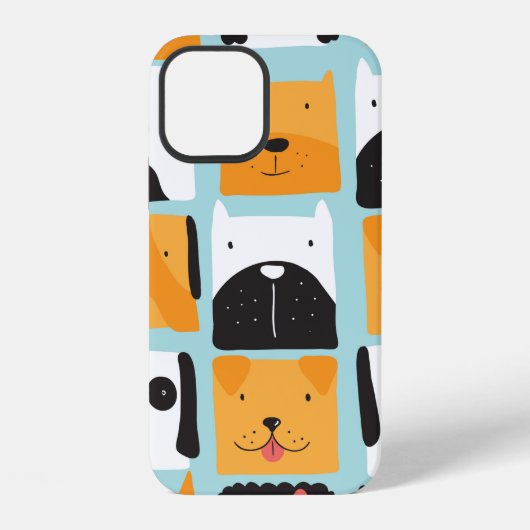 かわいい犬のシームレスパターン iPhoneケース (裏面)