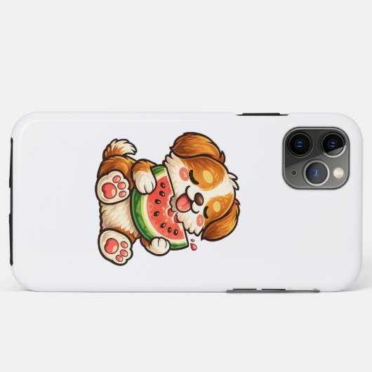 かわいい犬のスイカ Case-Mate iPhoneケース (裏面(横))