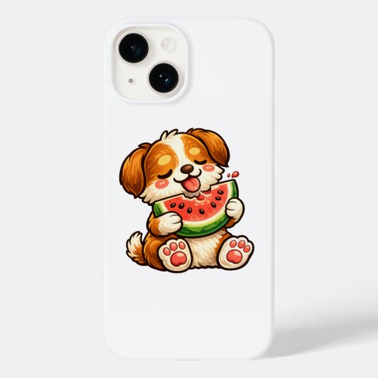 かわいい犬のスイカ Case-Mate iPhoneケース (裏面)