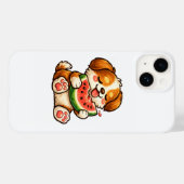 かわいい犬のスイカ Case-Mate iPhoneケース (裏面 (横))