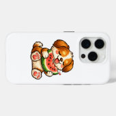 かわいい犬のスイカ Case-Mate iPhoneケース (裏面 (横))