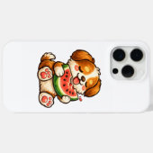 かわいい犬のスイカ Case-Mate iPhoneケース (裏面 (横))