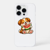 かわいい犬のスイカ iPhoneケース (裏面)