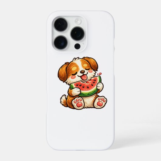 かわいい犬のスイカ iPhoneケース (裏面)
