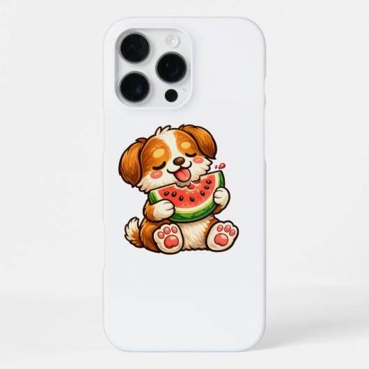 かわいい犬のスイカ iPhoneケース (裏面)