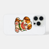 かわいい犬のスイカ iPhoneケース (裏面横)