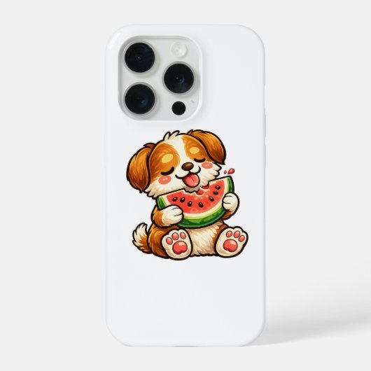 かわいい犬のスイカ iPhoneケース (裏面)