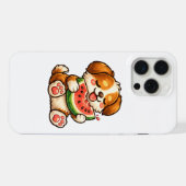 かわいい犬のスイカ iPhoneケース (裏面横)
