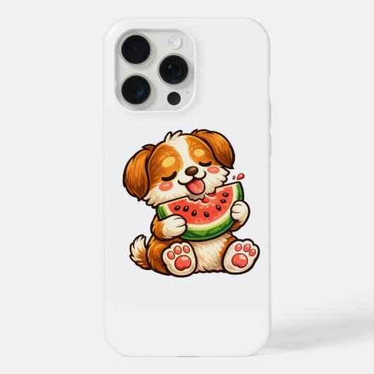 かわいい犬のスイカ iPhoneケース (裏面)