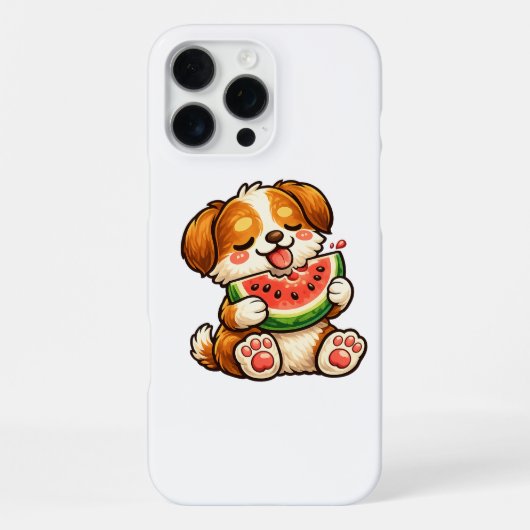かわいい犬のスイカ iPhoneケース (裏面)