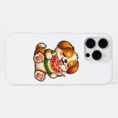かわいい犬のスイカ iPhoneケース (裏面横)