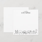 かわいい犬のスケッチからの一言 ノートカード (正面/裏面)