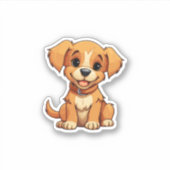 かわいい犬のステッカー シール (正面)