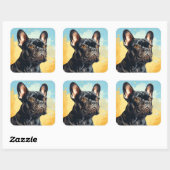 かわいい犬のステッカー スクエアシール (シート)